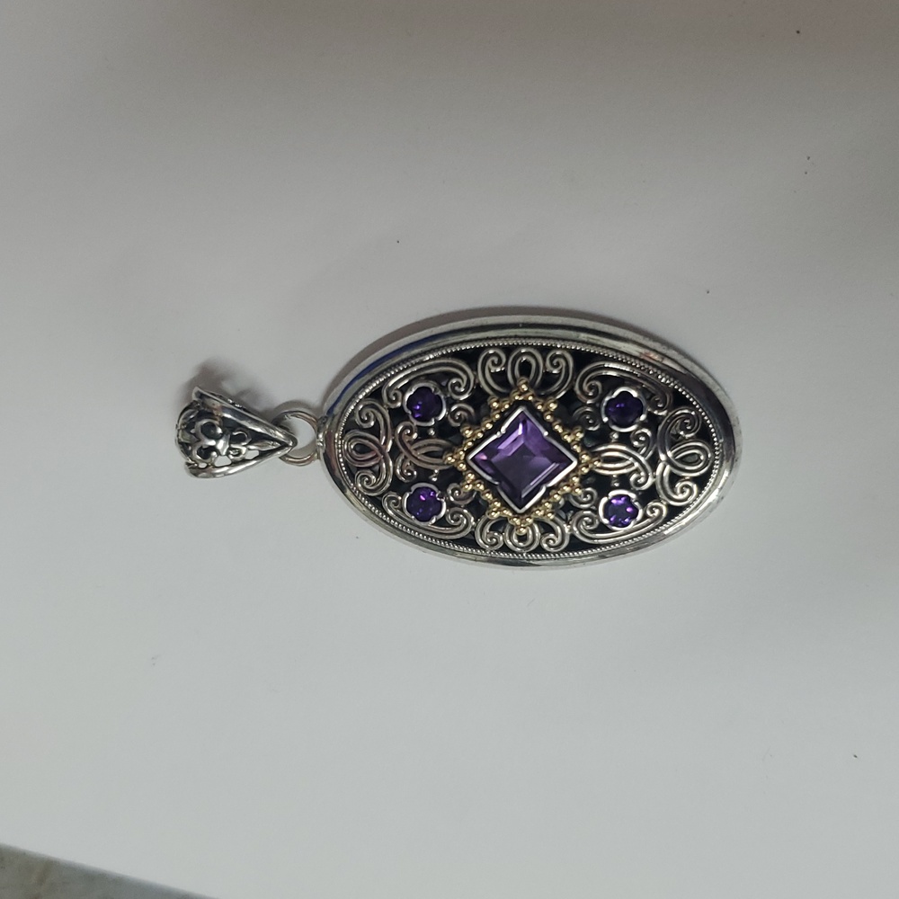 AE 925 14k Amethyst Pendant